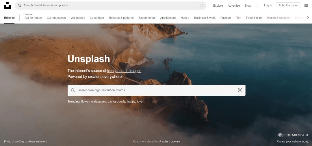 معرفی سایت عکس سایت Unsplash