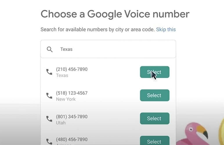 آموزش ساخت اکانت گوگل وویس Google Voice در 4 مرحله انتخاب شماره تلفن اکانت گوگل وویس